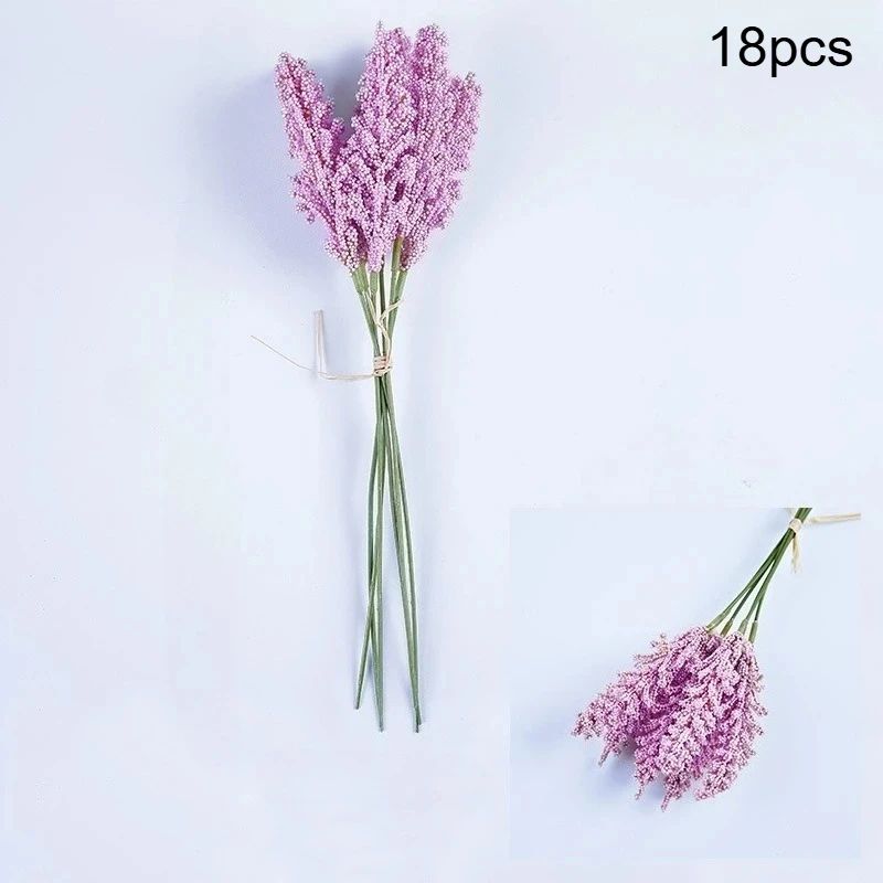 Artificial Lavender Flower Bouquets 18Piece Mini Faux Flowers For Weddings DIY Decor 9