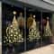 Golden Christmas Garland Window Stickers Festive Snowflake Glass Decals For Holiday Decor 4