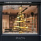 Golden Christmas Garland Window Stickers Festive Snowflake Glass Decals For Holiday Decor 6