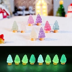 glow-in-the-dark christmas mini ornaments – 16-piece resin tree & tabletop decor set