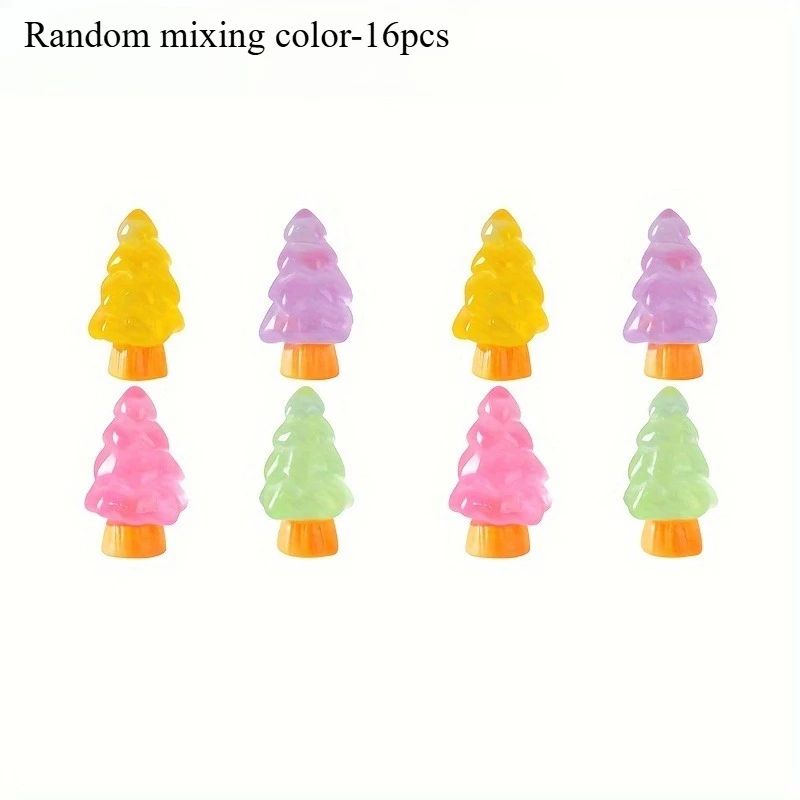 GlowintheDark Christmas Mini Ornaments 16Piece Resin Tree Tabletop Decor Set 6