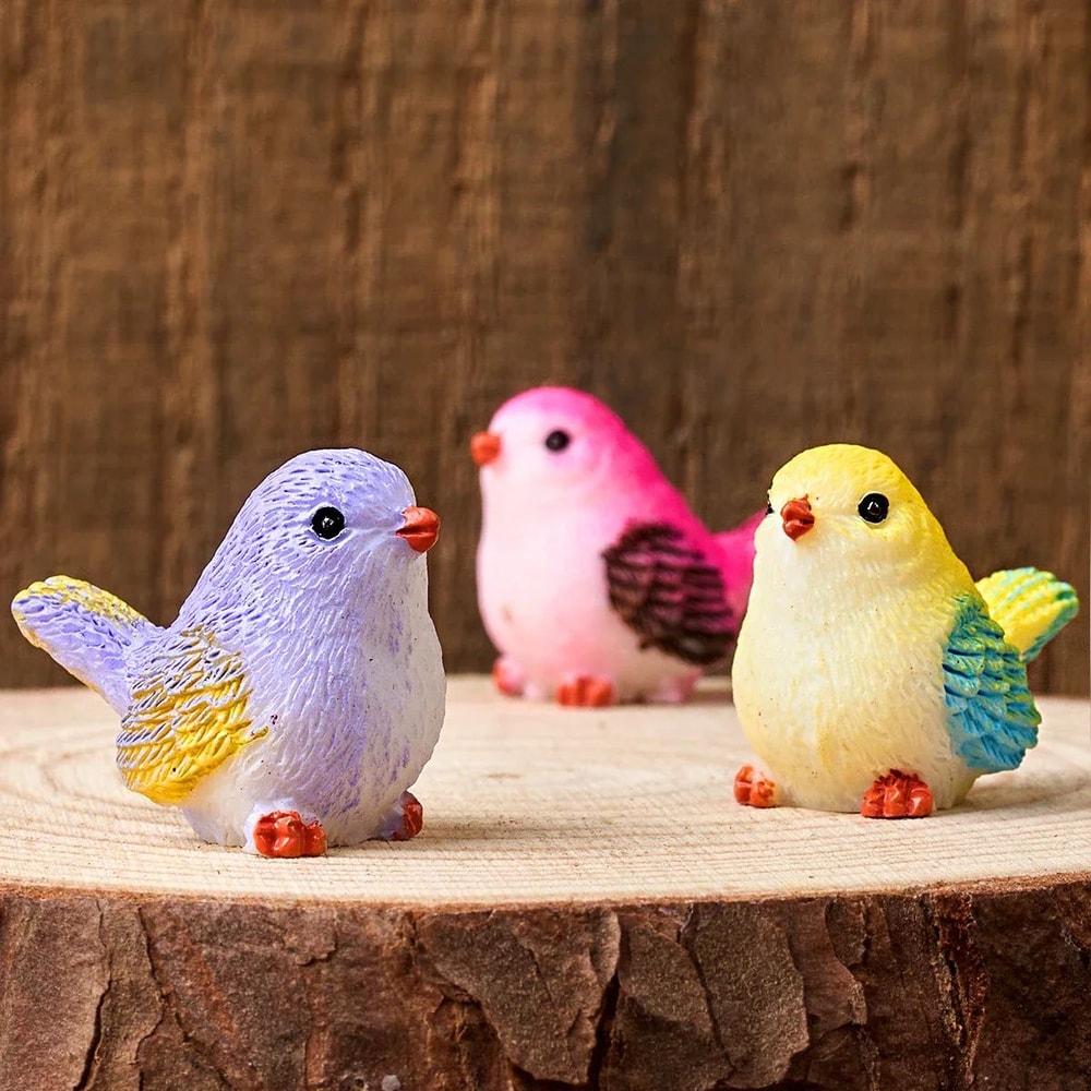 Miniature Bird Figurines Set 8Piece Fairy Garden Micro Landscape Decor 1