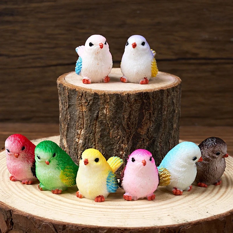 Miniature Bird Figurines Set 8Piece Fairy Garden Micro Landscape Decor 2
