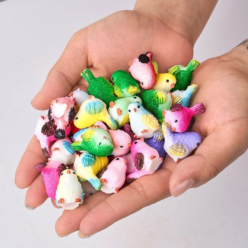 Miniature Bird Figurines Set 8Piece Fairy Garden Micro Landscape Decor 5