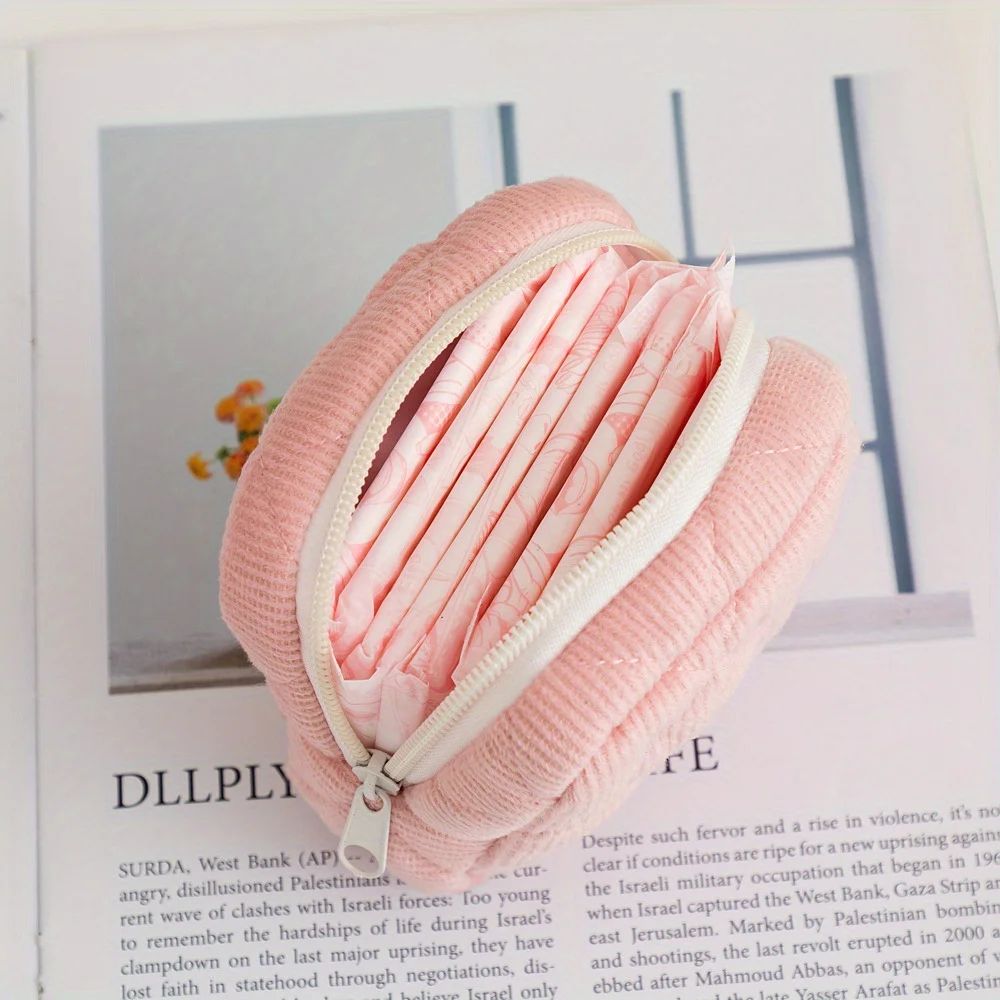 Women Sanitary Pad Storage Pouch Large Capacity Travel Cosmetic Coin Bag 3