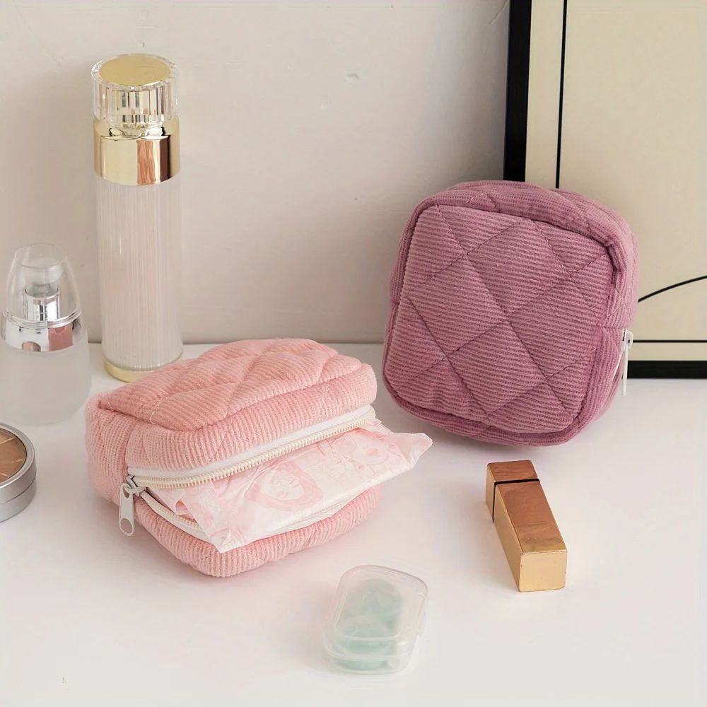 Women Sanitary Pad Storage Pouch Large Capacity Travel Cosmetic Coin Bag 4