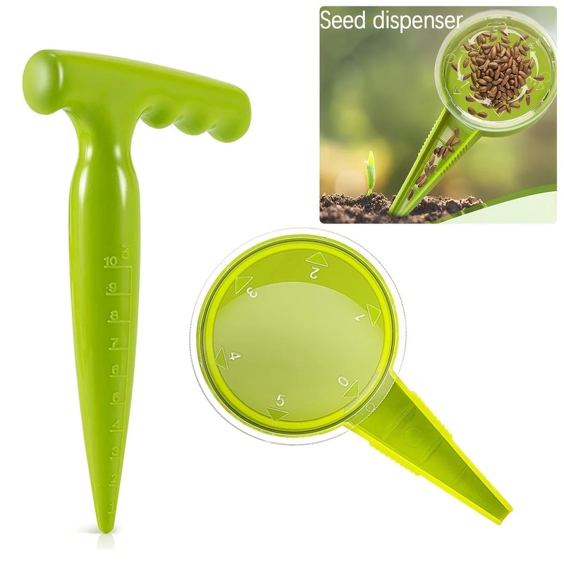 12Piece Gardening Tools Set With Adjustable Seed Dispenser Manual Planter Kit For Small Pots 0