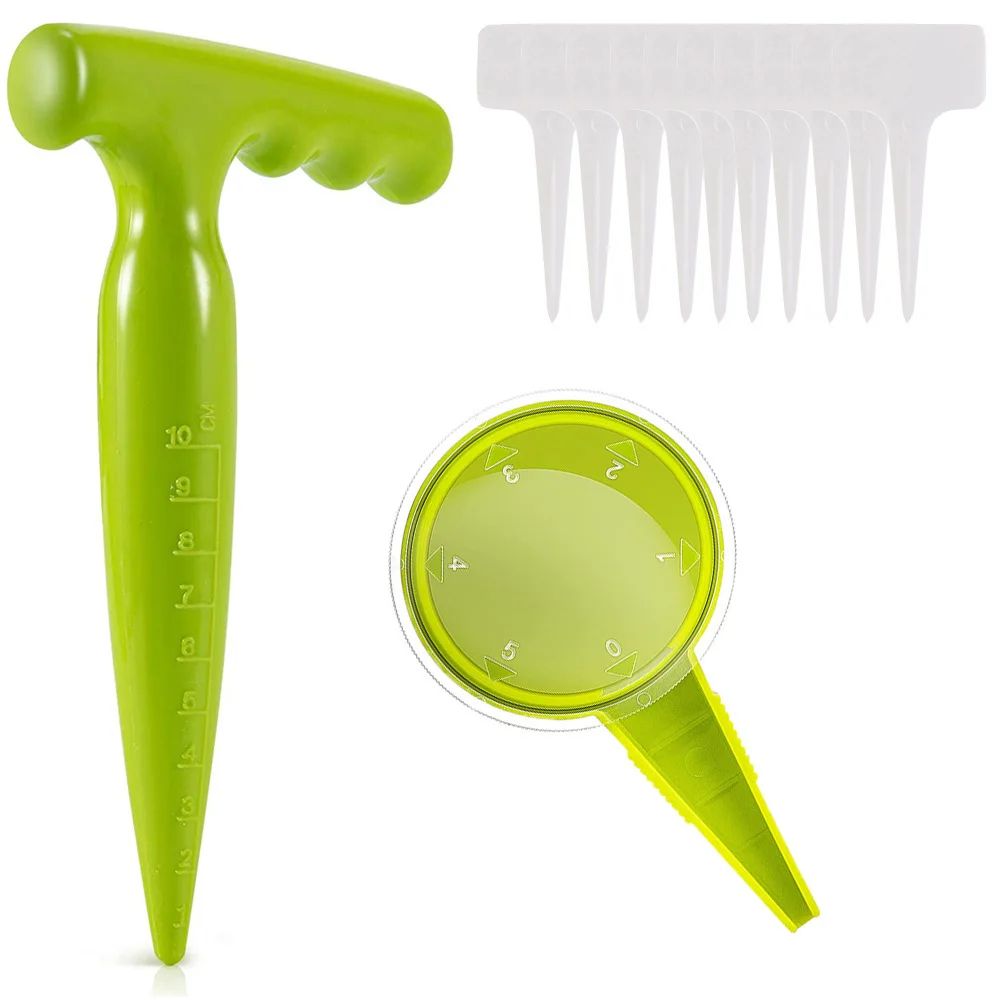 12Piece Gardening Tools Set With Adjustable Seed Dispenser Manual Planter Kit For Small Pots 1