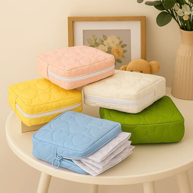 Cute Mini Cosmetic Storage Pouch Portable Makeup Sanitary Organizer Bag For Travel 4