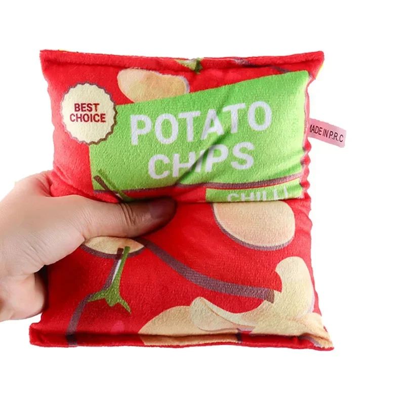 Funny Crisps Plush Dog Toys 2Pack Squeaky Chew Toys For Small Medium Dogs 4