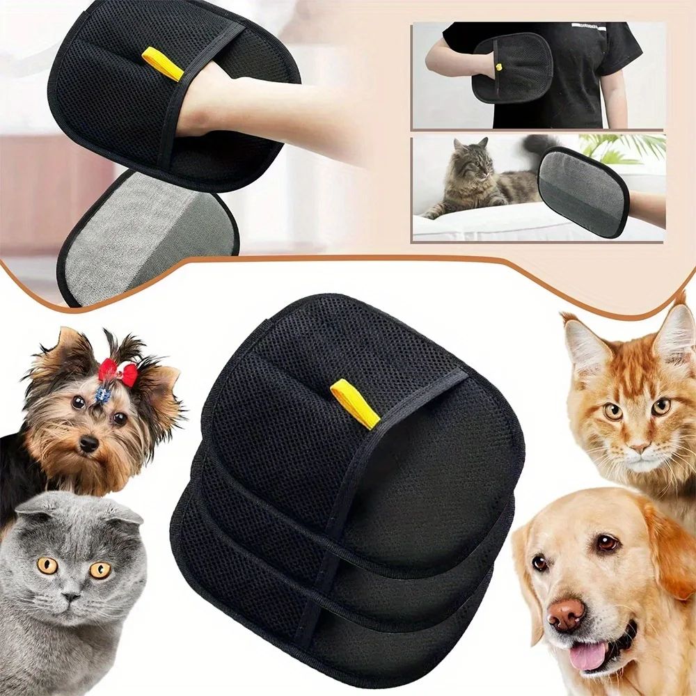Pet Grooming Gloves Hair Remover Gentle Deshedding Cleaning Gloves For Dogs And Cats 2