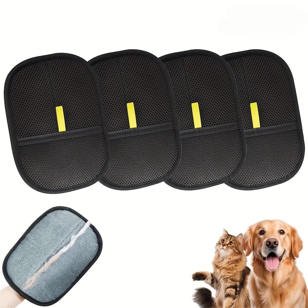 Pet Grooming Gloves Hair Remover Gentle Deshedding Cleaning Gloves For Dogs And Cats 4