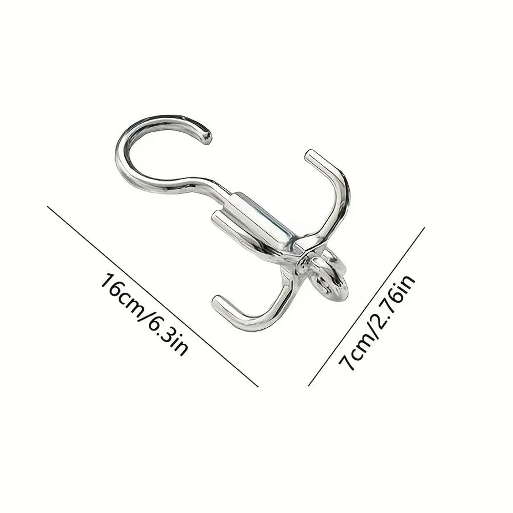 Rotating MultiHook Clothes Hanger 4Claw Wardrobe Organizer For Belts Scarves Coats 2 Pcs 2
