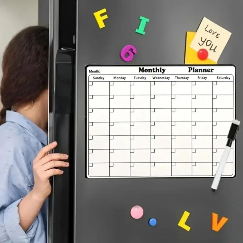 Magnetic Dry Erase Monthly Calendar Stylish Refrigerator Planner For Kitchen Home 1