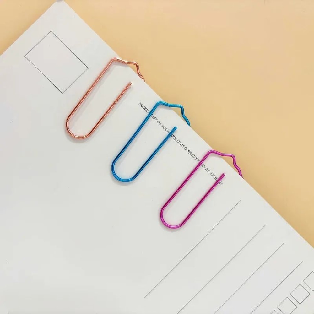 Rose Shaped Paper Clips Set 12 Colorful Metal Clips For Office School Crafts 4