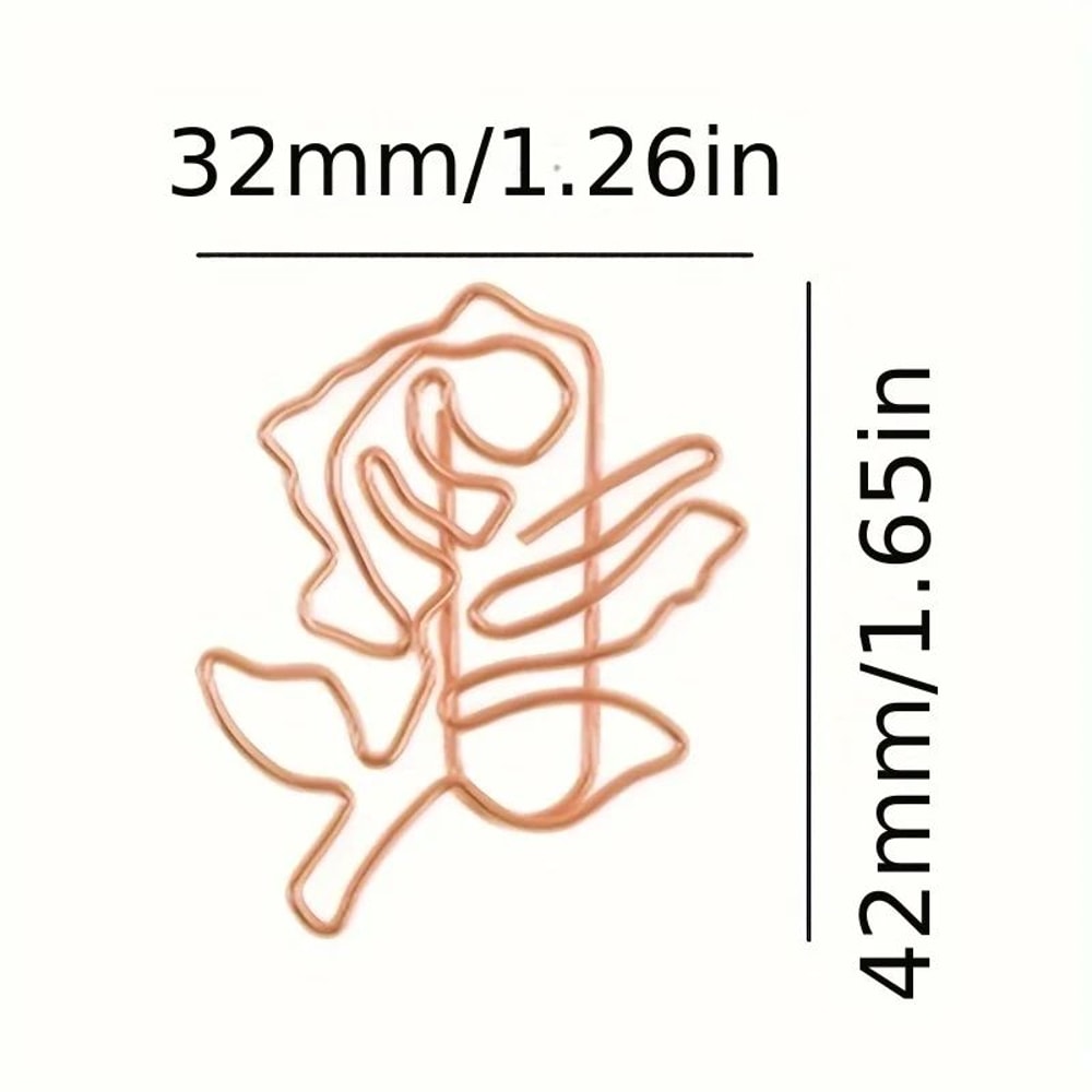 Rose Shaped Paper Clips Set 12 Colorful Metal Clips For Office School Crafts 5