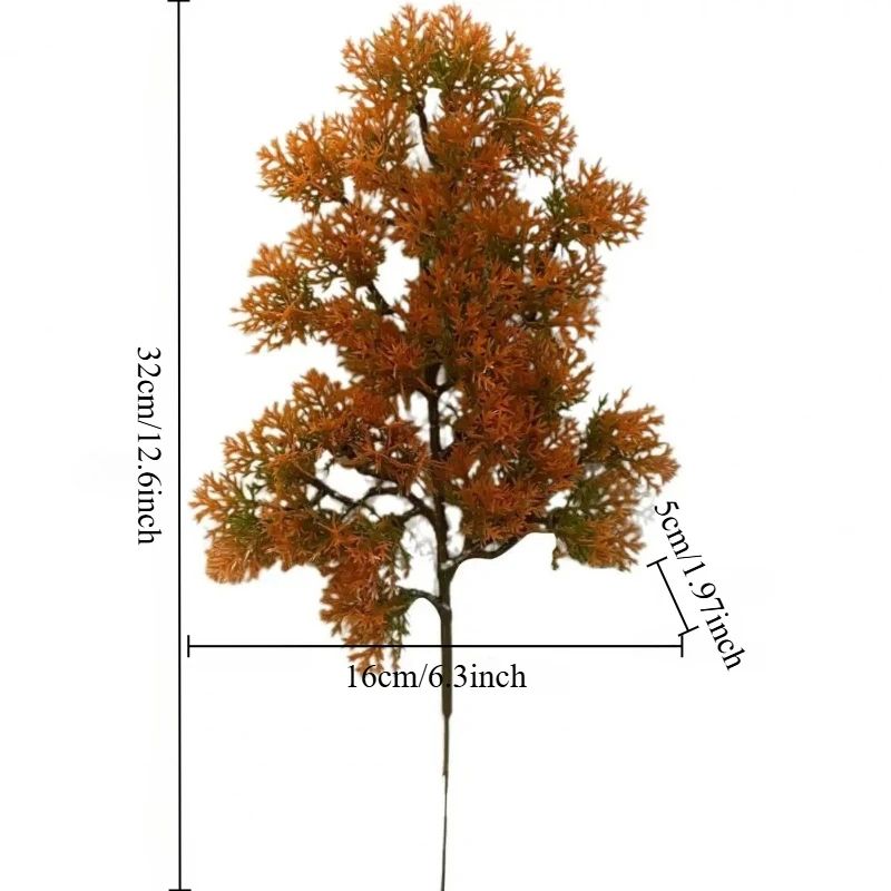 Artificial Pine Branches Decor Set 5Piece Faux Pine Needle Bonsai For Home Office 5