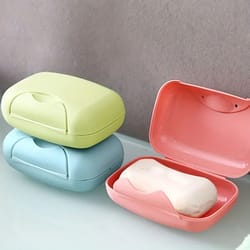 portable soap box with lid – 3-piece travel soap dish containers for bathroom & baby use