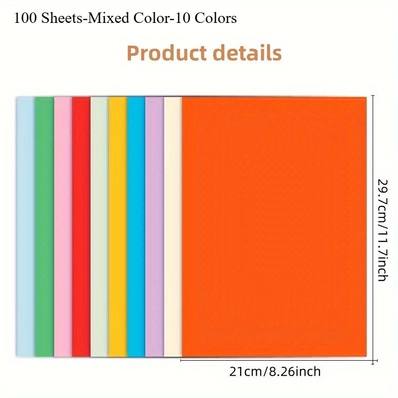 Premium A4 Color Paper Pack 100 Sheets Of Vibrant Craft Origami Paper 6