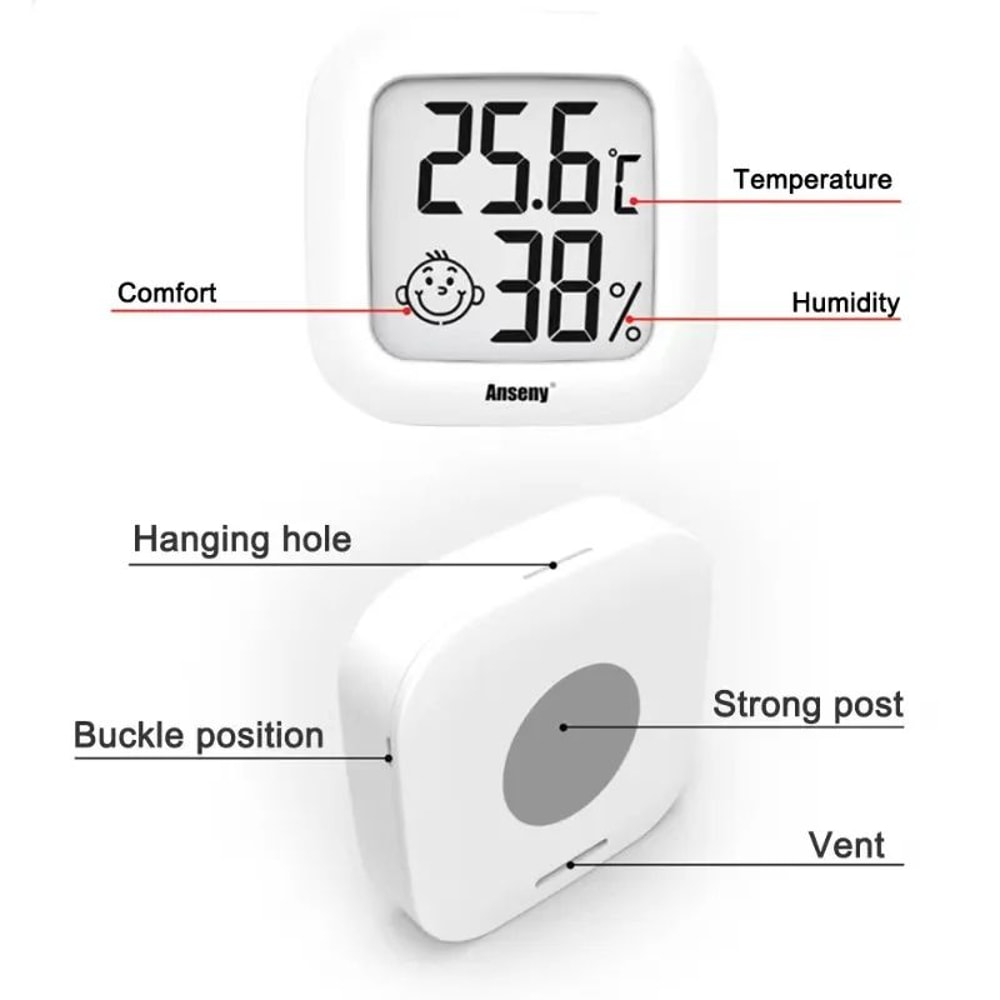 Digital LCD Thermometer Hygrometer Mini Indoor Temperature Humidity Monitor For Home 2