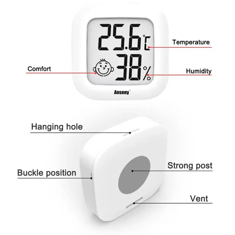Digital LCD Thermometer Hygrometer Mini Indoor Temperature Humidity Monitor For Home 2
