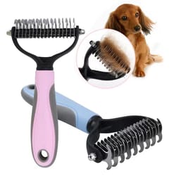 professional pet deshedding brush – dog & cat hair remover comb for shedding and knots