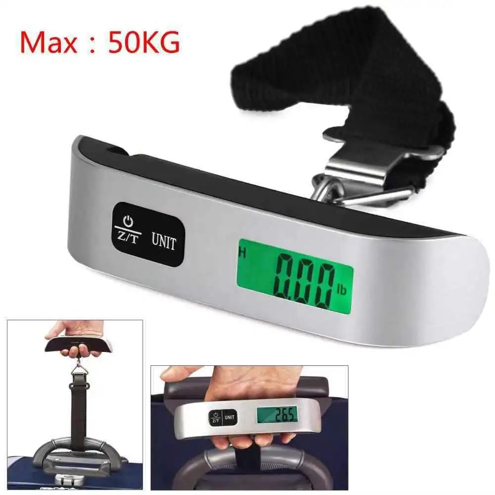 Portable Digital Luggage Scale 110lb 50kg Hanging Travel Weight Scale 0