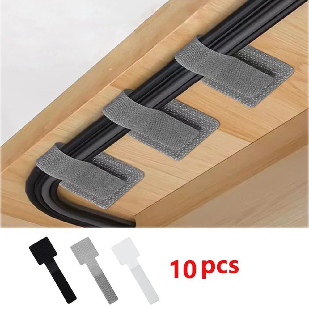 Reusable Cable Ties With Adhesive Adjustable Cord Organizer Straps For Desk Home 0