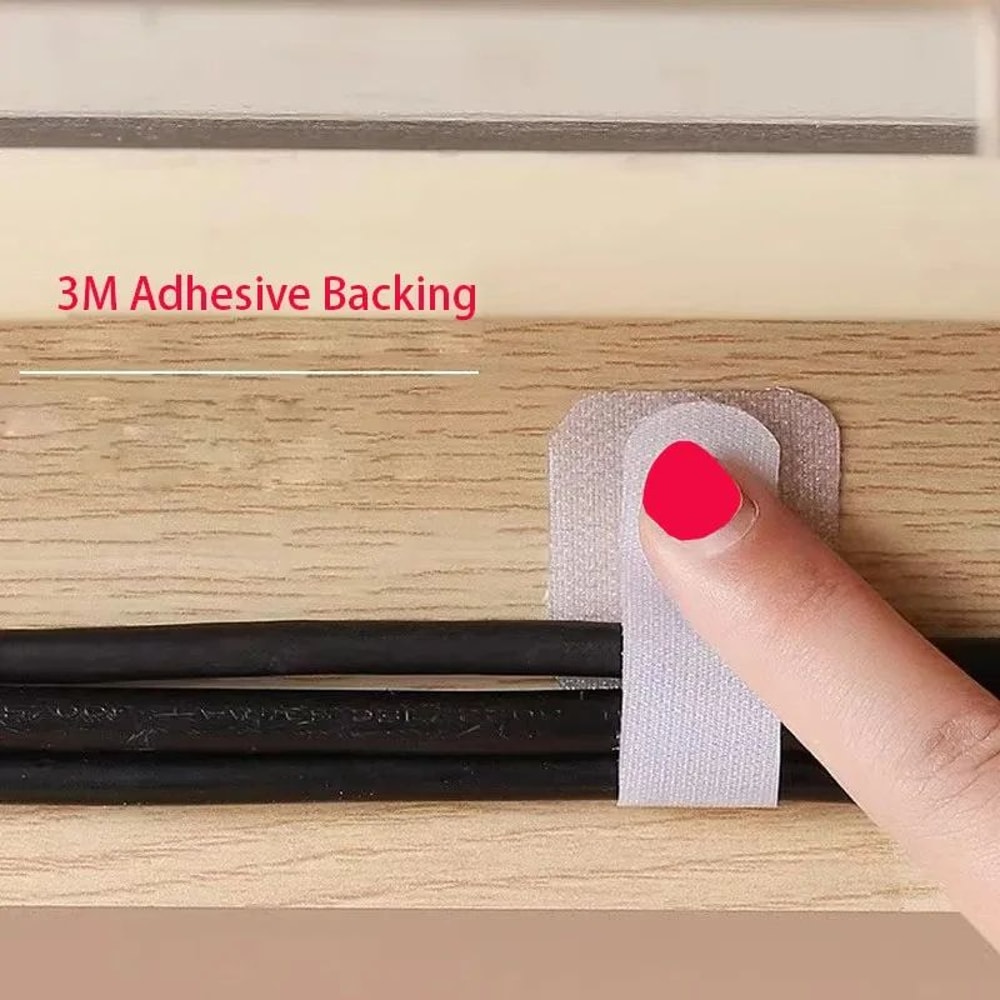 Reusable Cable Ties With Adhesive Adjustable Cord Organizer Straps For Desk Home 3