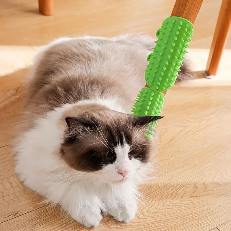 SelfCleaning Cat Corner Grooming Brush WallMounted Cat Hair Removal Massage Comb 1