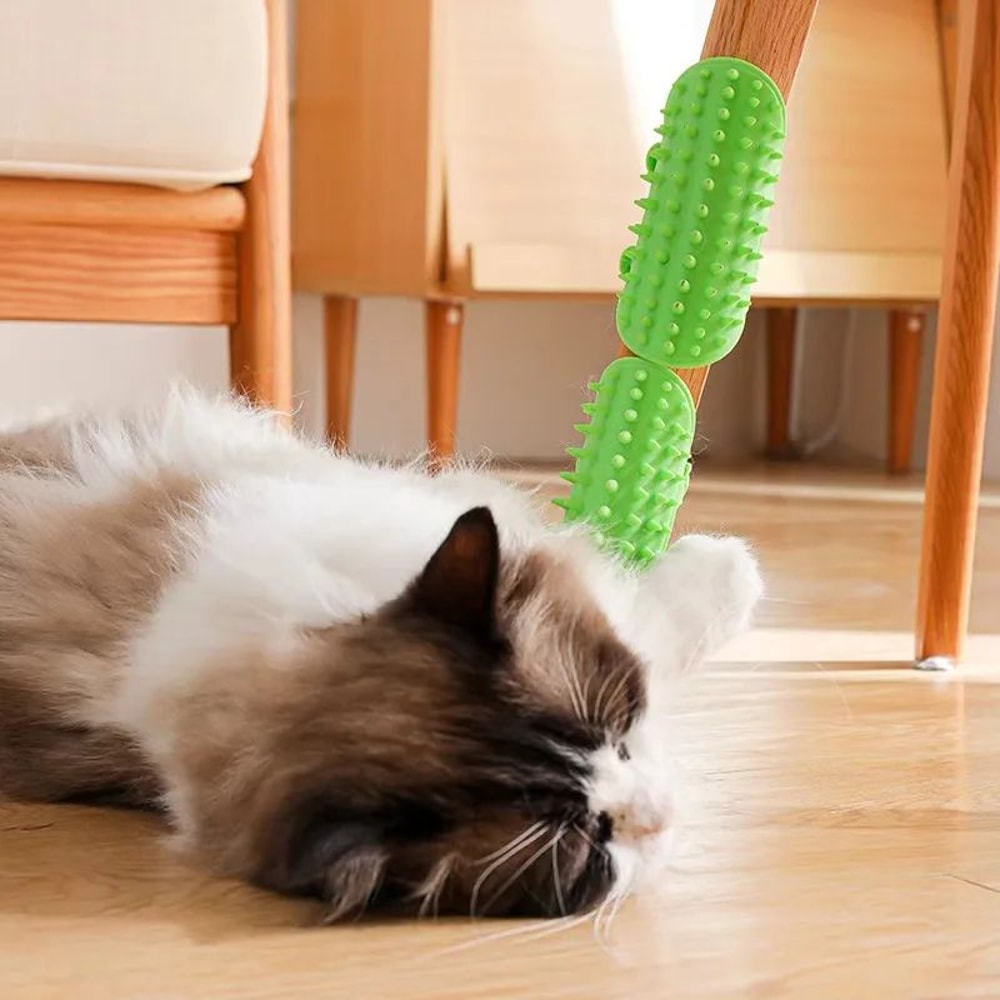 SelfCleaning Cat Corner Grooming Brush WallMounted Cat Hair Removal Massage Comb 2