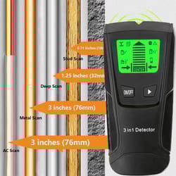 3-in-1 wall scanner stud finder – metal, wood & live wire detector for safe drilling
