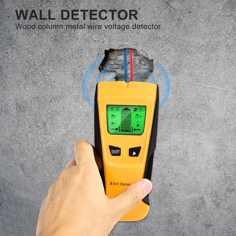 3in1 Wall Scanner Stud Finder Metal Wood Live Wire Detector For Safe Drilling 1