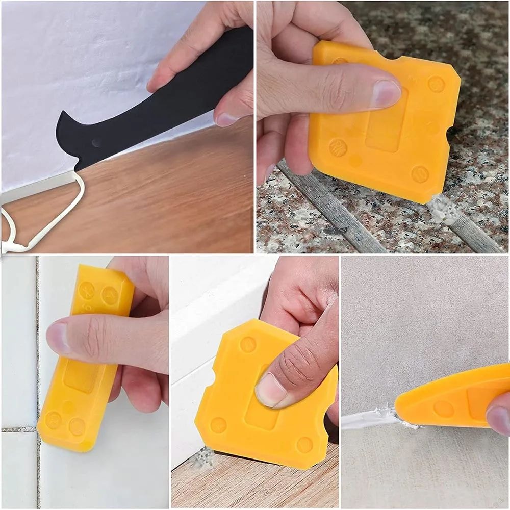 5in1 Caulking Tool Kit Silicone Scraper Glue Remover Grout Finishing Tool 4