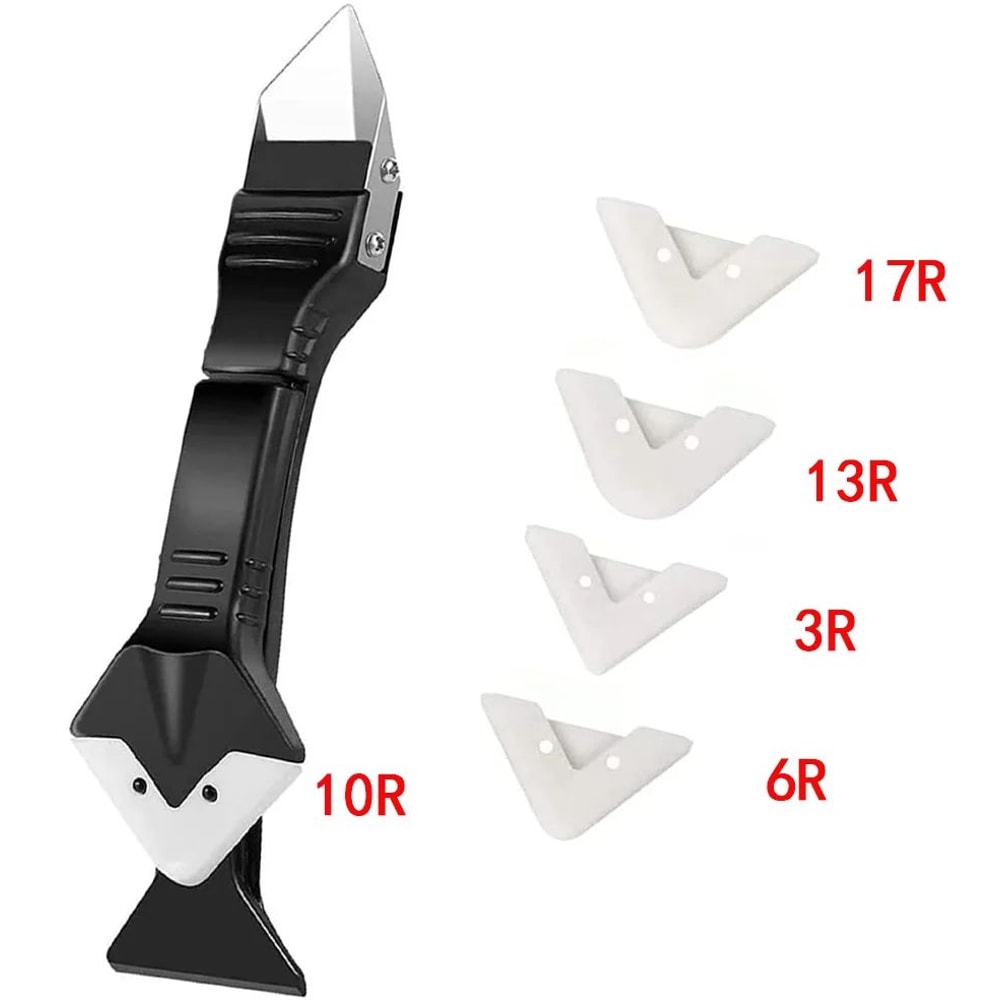 5in1 Caulking Tool Kit Silicone Scraper Glue Remover Grout Finishing Tool 6