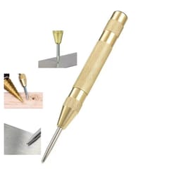 precision hss automatic center punch tool – heavy-duty spring-loaded marking punch for metal, wood & glass