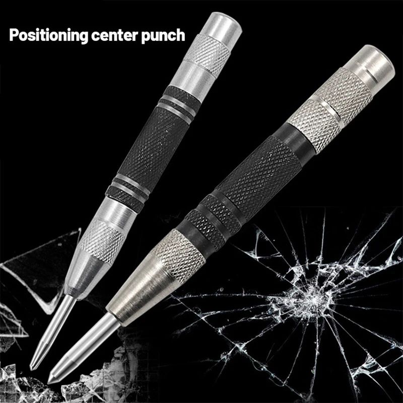 Precision HSS Automatic Center Punch Tool HeavyDuty SpringLoaded Marking Punch For Metal Wood Gla 2