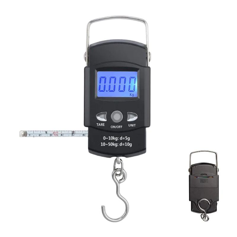 110lb Digital Fishing Hanging Scale With Backlit LCD And Measuring Tape Portable Electronic Fish W 0