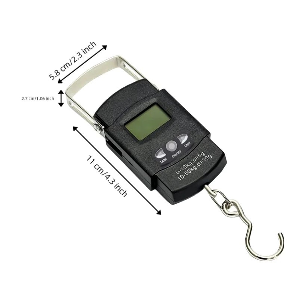 110lb Digital Fishing Hanging Scale With Backlit LCD And Measuring Tape Portable Electronic Fish W 2