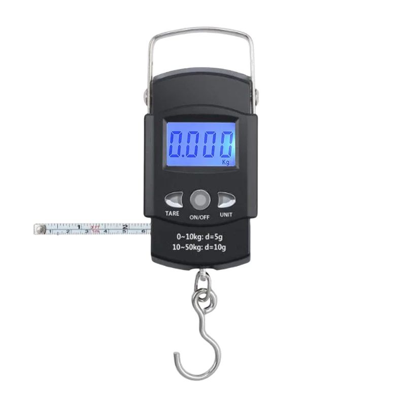 110lb Digital Fishing Hanging Scale With Backlit LCD And Measuring Tape Portable Electronic Fish W 4