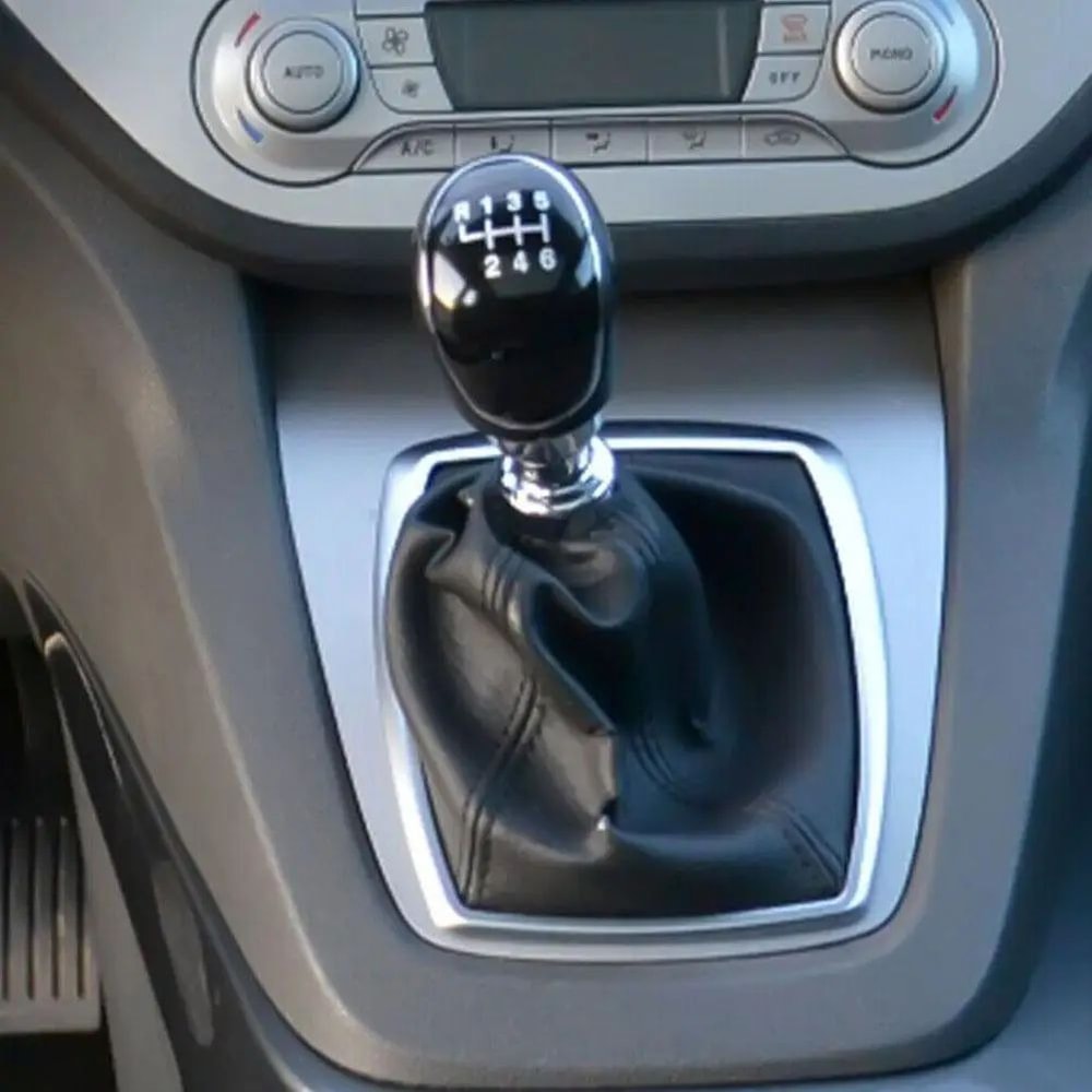 Premium Ford Gear Shift Knob Leather Manual Shifter Knob For Mondeo Focus CMax Kuga 56 Speed 3