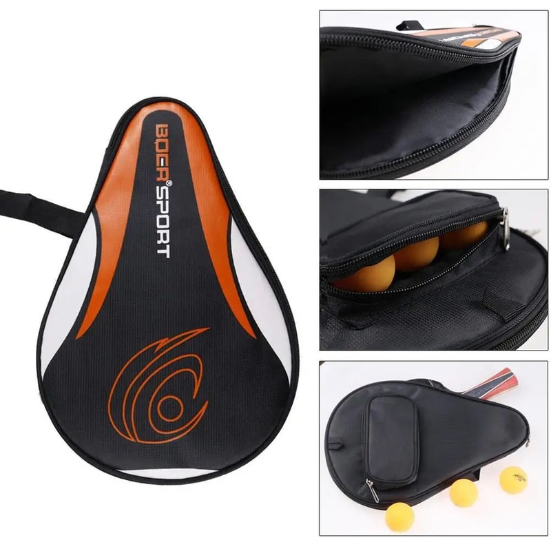 Protective Table Tennis Racket Case Lightweight Ping Pong Paddle Bag With Padded Oxford Fabric 0
