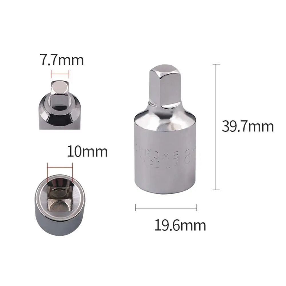 Precision Oil Drain Plug Tool 8mm Square Oil Pan Drain Socket For Renault Peugeot 1