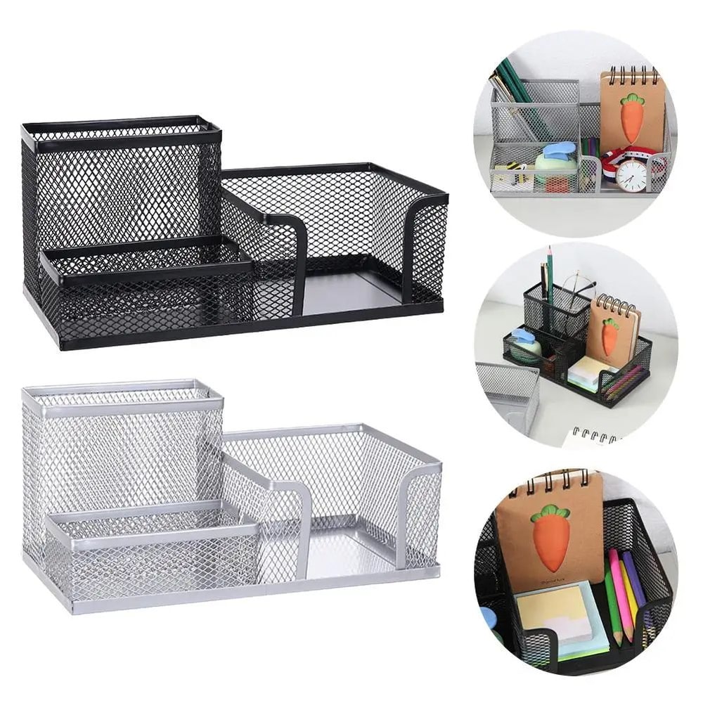 Modern Iron Metal Pen Holder MultiCompartment Desk Organizer For Clean Stylish Workspaces 4