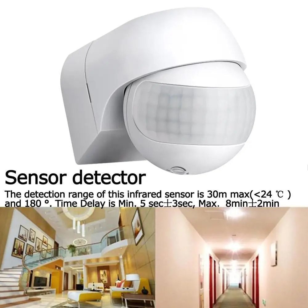 AutoSense PIR Motion Sensor Switch 180 Infrared Motion Sensor With Adjustable Timer 220240V 1