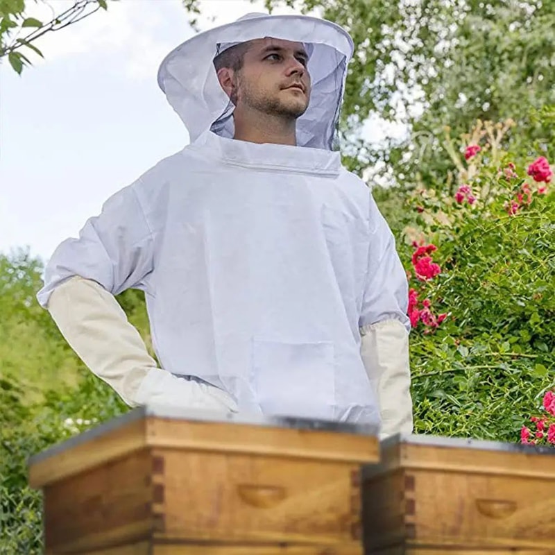 SafeHive Beekeeping Jacket Hooded Bee Protection Suit HalfBody Top For Comfortable Hive Work 2