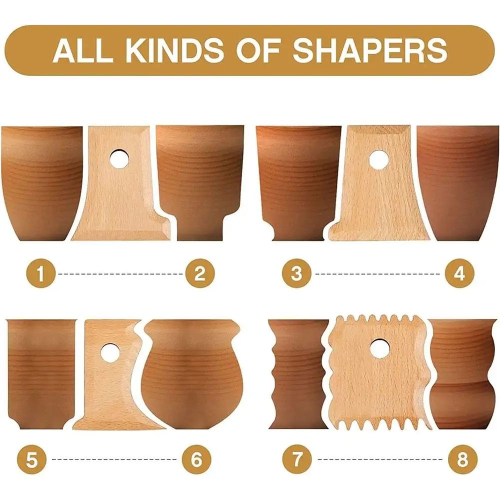 ProForm Pottery Trimming Tools 7Piece Pottery Rib Set For Precise Ceramic Shaping 3