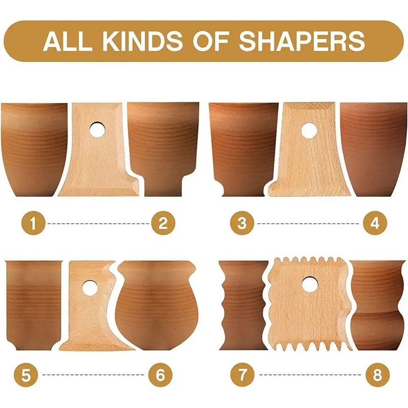 ProForm Pottery Trimming Tools 7Piece Pottery Rib Set For Precise Ceramic Shaping 3