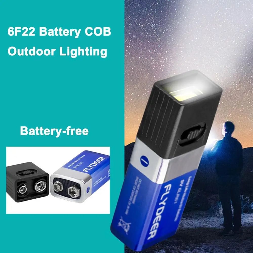 Mini 9V Battery LED Keychain Flashlight Compact COB Emergency Light 2