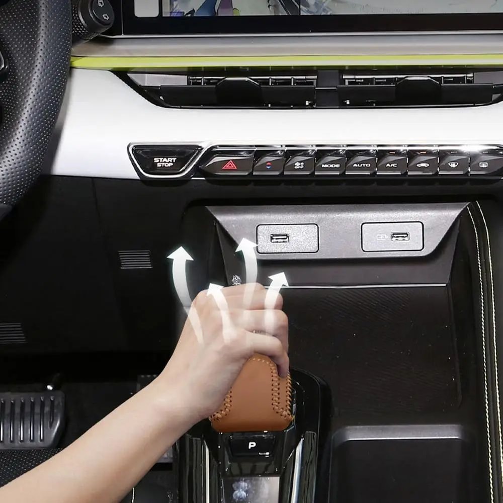 Premium Leather Gear Shift Cover For Geely Coolray Interior Protection Style Upgrade 4